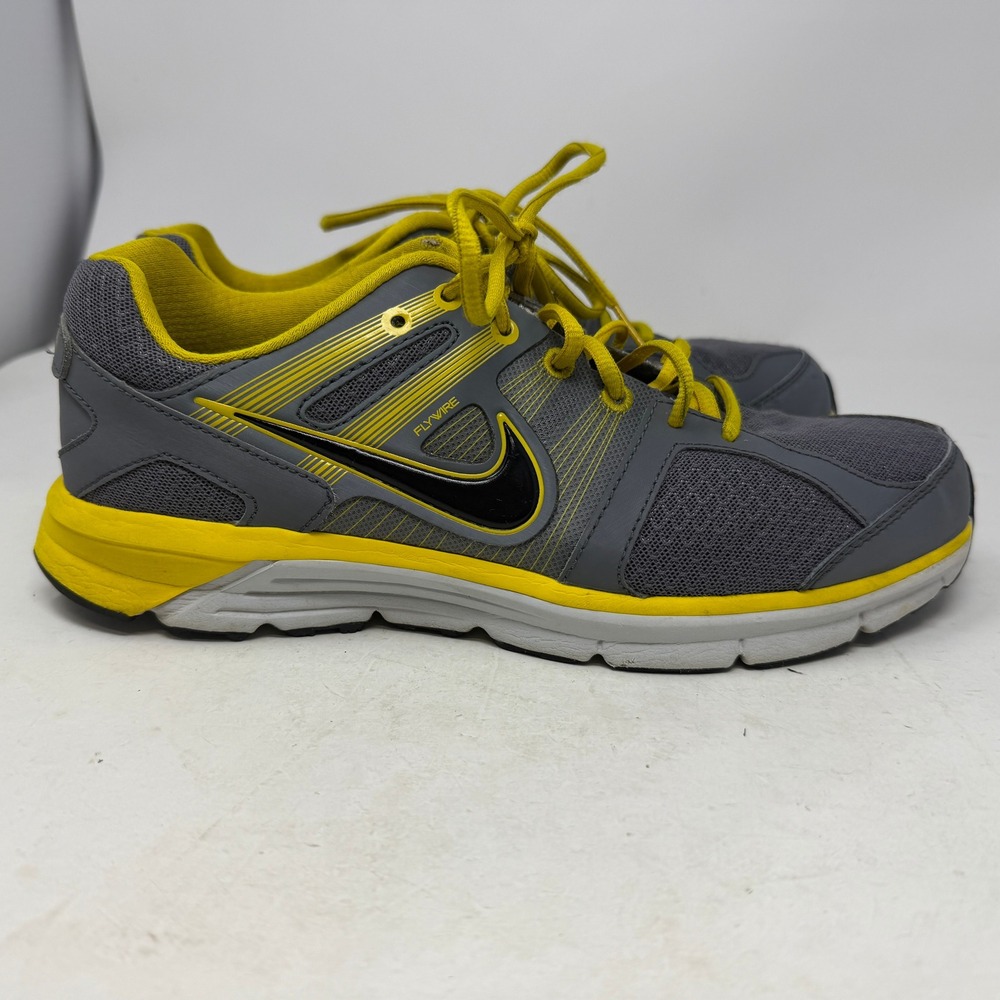 Nike Running Shoes Mens 8 LunarGlide 4 Grey Yellow Flywire 538415-003 EUC